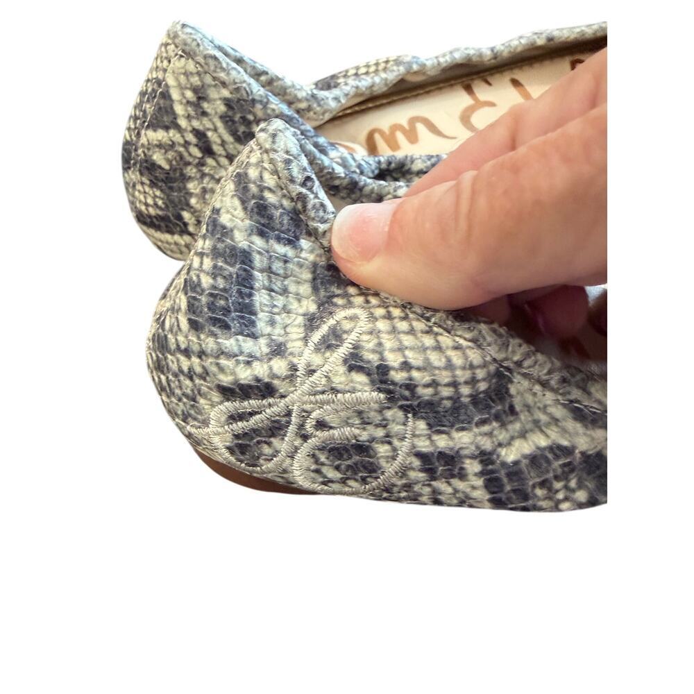 Sam Edelman Felicia Ballet Roccia Snake Print Gray Cream Size 7.5 Classic - Picture 5 of 9
